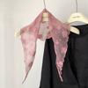 Korean Ins Girly Feeling Fresh Small Flower Printing Triangle Scarf Silk Headscarf Waist Seal Spring and Autumn Fashion Trend