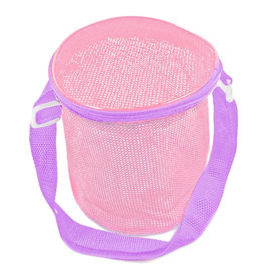 Beach Mesh Bag Toys Clothes Storage Organizer with Shoulder Strap Zipper