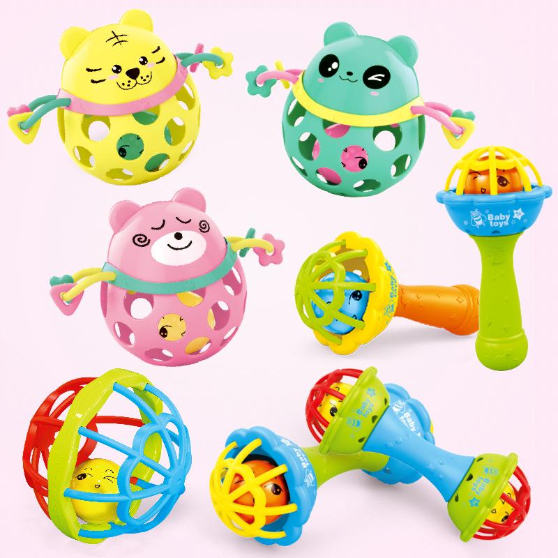Soft Rubber Baby Teether and Rattle: Educational Toy for Infants 0-1 Year