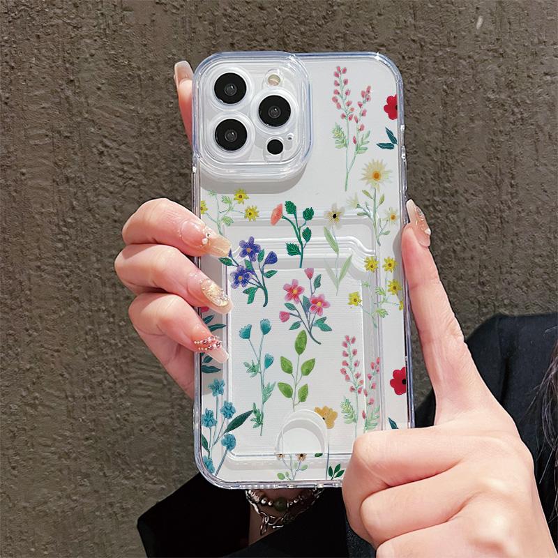 Držák na karty Silikonová peněženka Kapsa Pouzdro Pro iPhone 17 Air 16 Pro Max Samsung A06 A16 A36 A56 Xiaomi Redmi Note 12 13 14 Kryt Průhledný nárazník telefonu