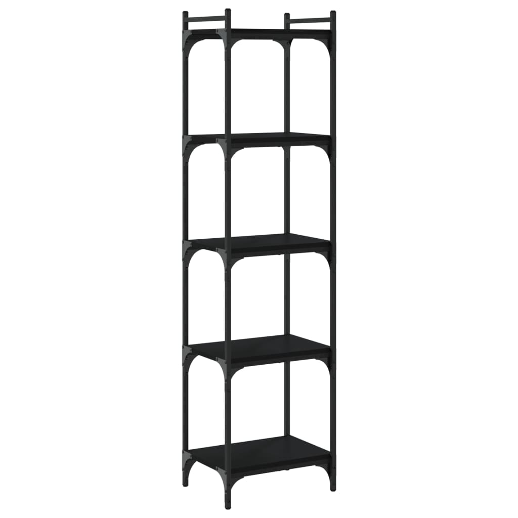 Bookshelf 5 Shelves Black 40 X 30 X 154 Cm Engineered Wood