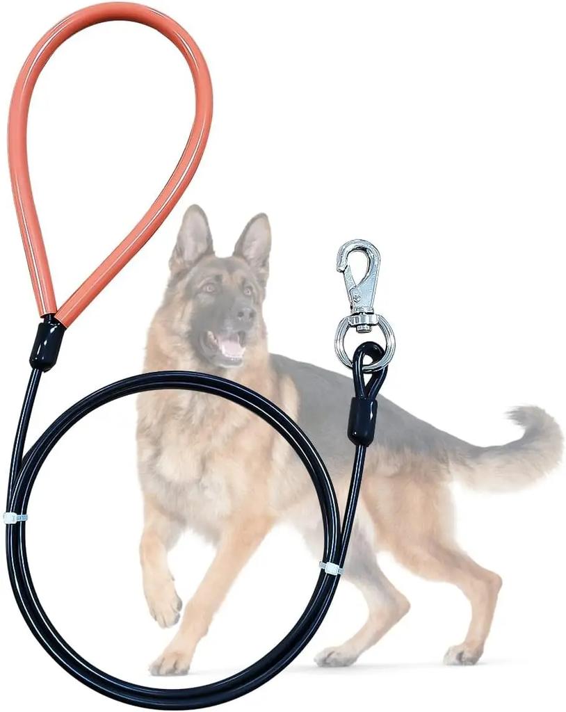Waterproof Dog Leash for Training, Long PVC Pet Leashes, Chew Proof Lead for Training Beach Yard, Camping and Outdoors