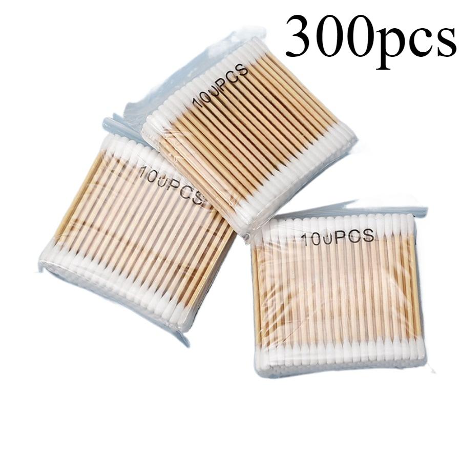 300pcs Double Head Cotton Swab Women Makeup Cotton Buds Tip for Wood Sticks Nose Ears Cleaning Health Care Tools