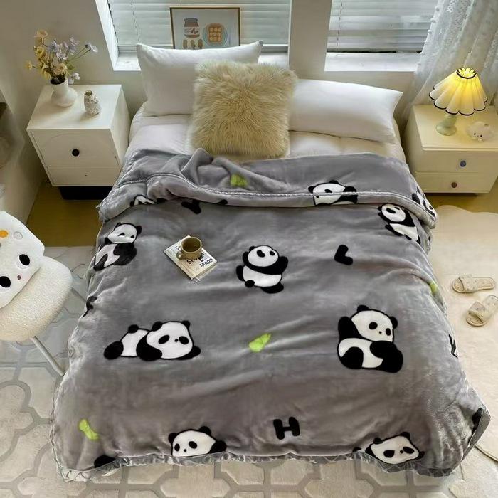 Double-Layer Thickened Raschel Blanket for Adults and Children