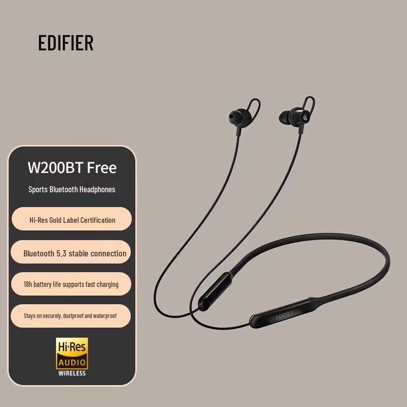 Edifier W200BT Kostenlose Bluetooth-Sport-Ohrhörer mit Nackenband