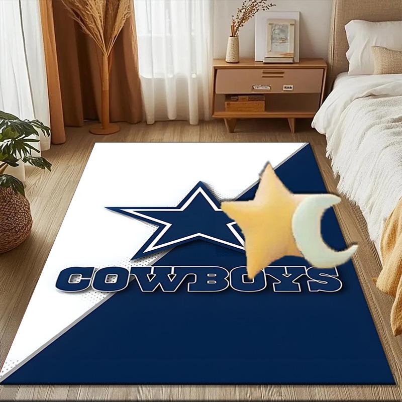 Cowboys Team Logo Rug Game Carpet, Floor Mat for Bedroom Living Room Entryway Rug, Home Decor Idea Gift for Christmas birthday