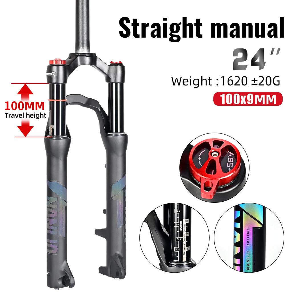 NANLIO 20in 24in Mountain Bike Fork Student Bicycle Air Suspension Barrel Shaft Rear Corolla Structure Design Frame Accessories
