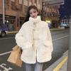Autumn Winter New Thickened Fur One Piece Imitation Rabbit Hair Lamb Fur Standing Collar Loose Fur Coat Fashion Women