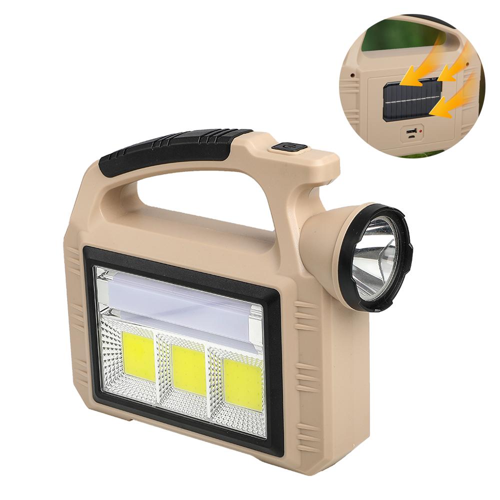 Portable Handheld Flashlight Solar Charger High-power Emergency Lighting Searchlight Waterproof Outdoor Maintenance Work Light