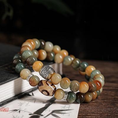 Dunhuang Bodhi Double Ring Bracelet Female Chinese Style Wenwan Buddha Bead Handheld Male Accessories