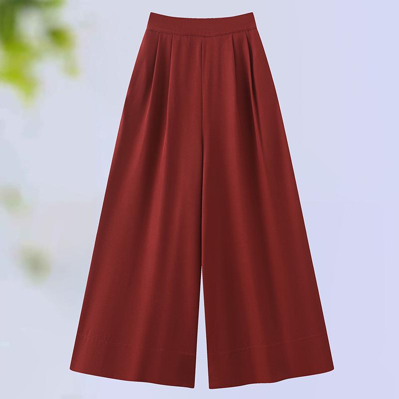 

Chinese Style Slimming High-Waisted Wide-Leg Pants 2XL (recommended 115-135 jin) красный