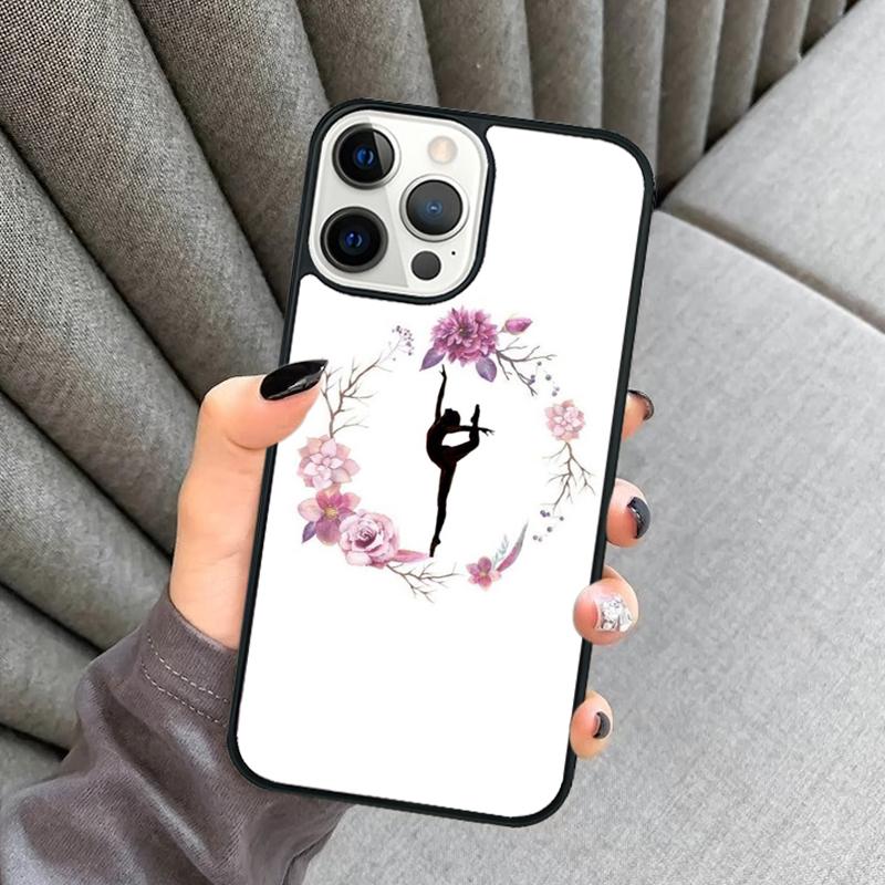 Love Gymnastics Silhouette Sports Phone Case For iPhone 17 Air 16 16e 15 13 14 Pro Max 11 12 Plus 2022 MAX Cover