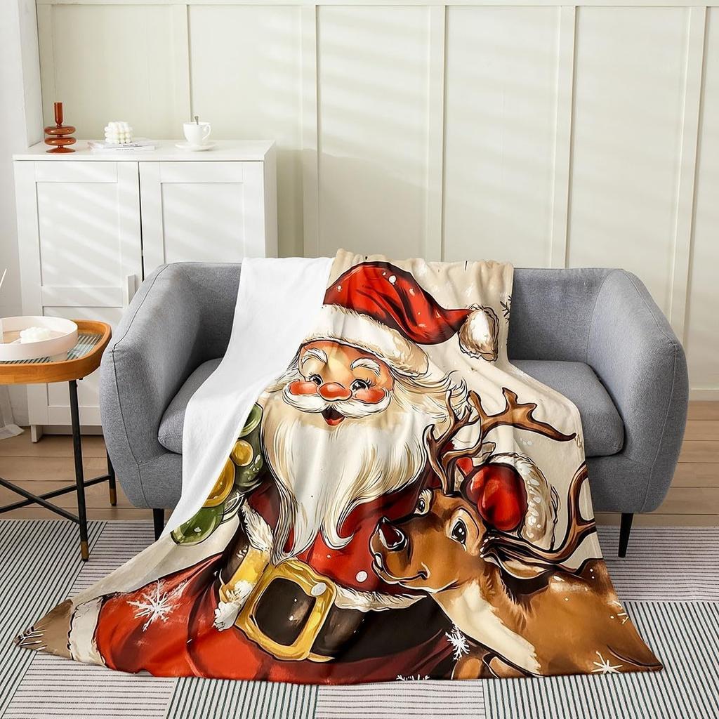Snowman Winter Holiday Throw Blanket Festive Design for Living Room Decor Gift for Her CozyStyle180x250