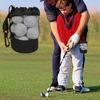Golf Ball Case Pouch Holds 20 Balls 16.5cm 14cm Mesh Drawstring Carabiner Black Storage Bag.
