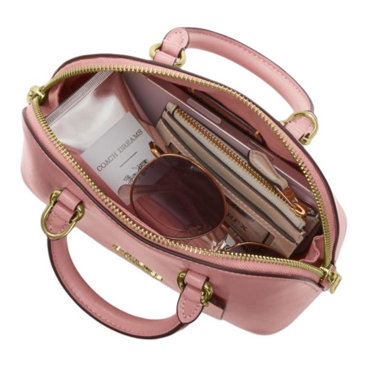 Coach Satchel Lara 22 Surround Zipper Closure Leather Shoulder Handbag Small Women Handbags Pink CEA01-IMP02