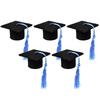 5Pcs Doctoral Hat Decoration Mini Doctoral Cap Bottle Cover for Wine Beer Graduation Party Favor Festive Ornament Yellow