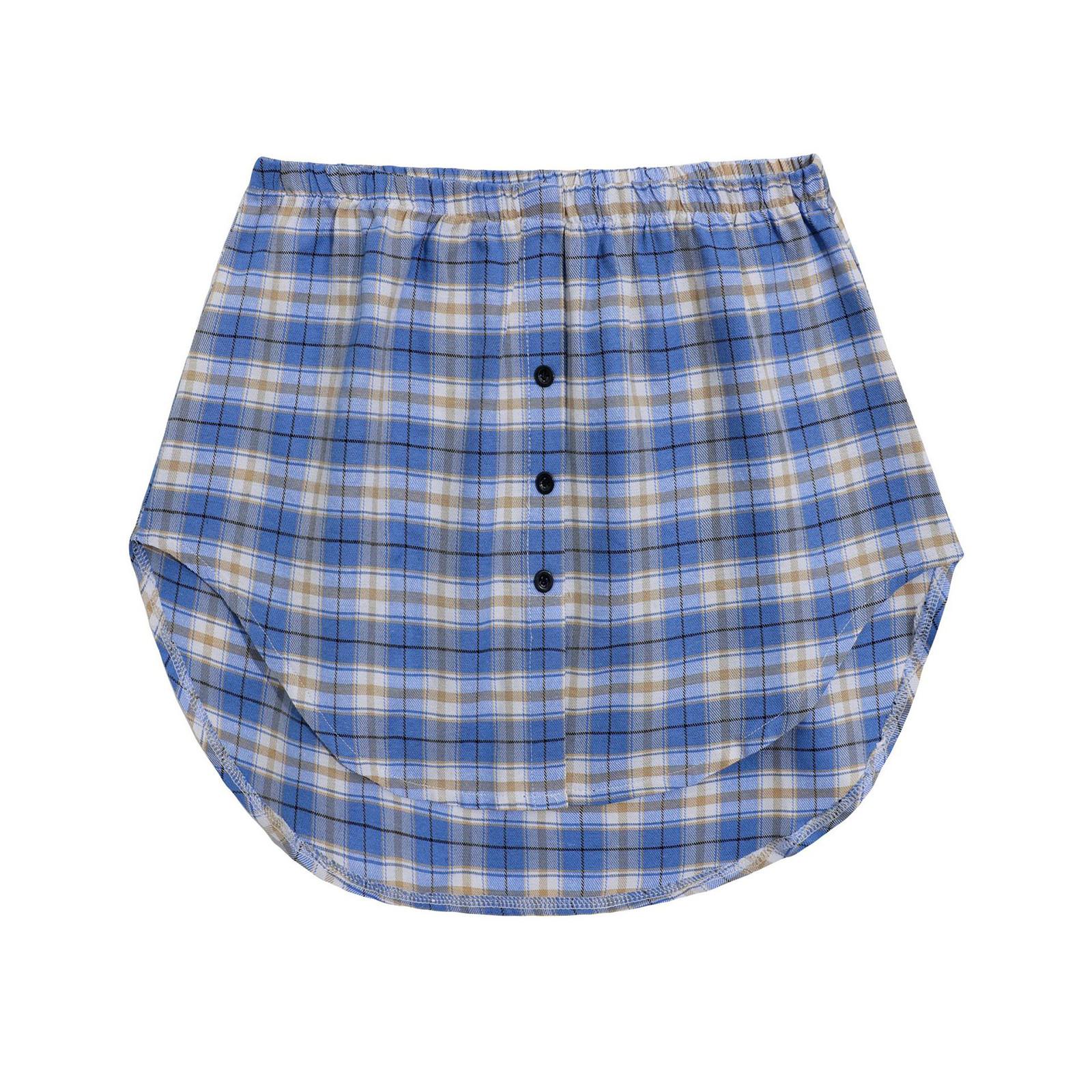 

Женская мода внутренний наборный ложный подол повседневная клетчатая пуговица полуюбка низ XXL