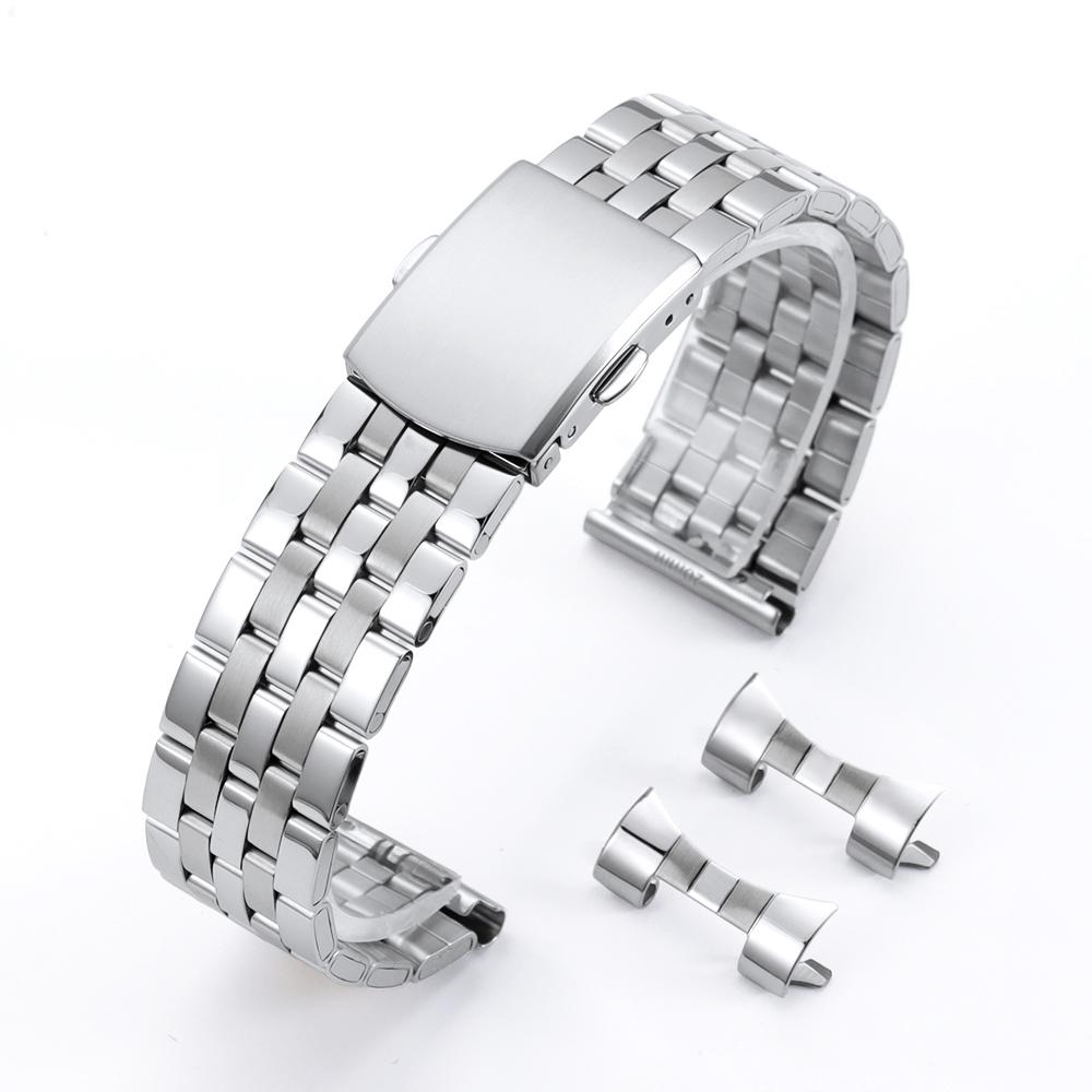 

Solid Stainless Steel Strap 12/14/16/18/20/22/24mm Wristband Bracelet Smart Watch Replacement Strap Men Women Business Watchband 24mm срібний