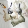 Sujetador sin costuras para mujer, sin aros de acero, transpirable, agradable para la piel, con realce lateral y ligero para el pecho