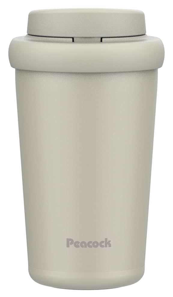 The-peacock AED-40 W 400ml Vacuum Insulated Water Bottle with One-Touch Tumbler, Wide Mouth, Antibacterial, 0.4L White