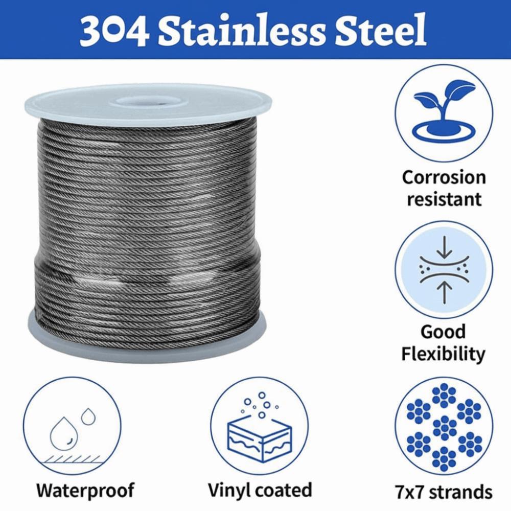 304 Roestvrij Staal Roestvrij Staal Kabel Touw Heavy Duty Draadhek Rol Kits Buiten Tent