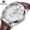 Benyar 5163 Top Brand Luxury Military Wristwatches Leather Quartz Watches Waterproof Simple Watch for Men Reloj Hombre