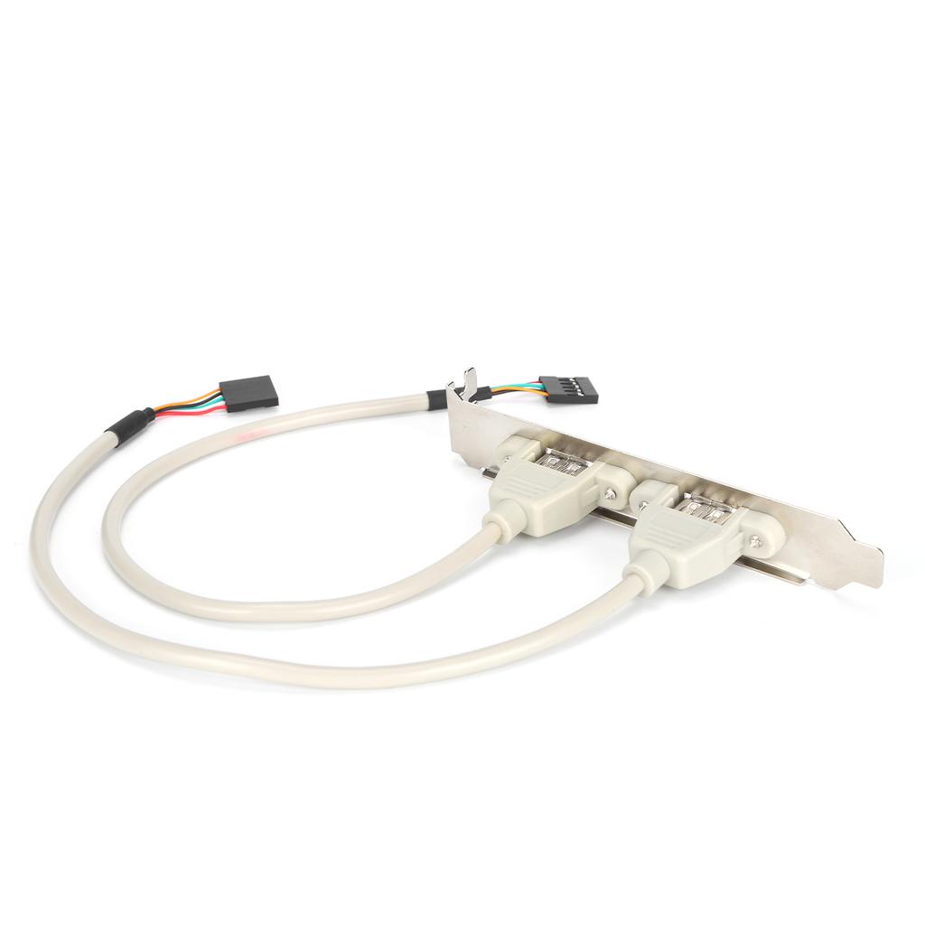 Front Panel Expansion 2 Ports USB 2.0 Plug and Play with Slot Plate Bracket Panel Cable Adapter