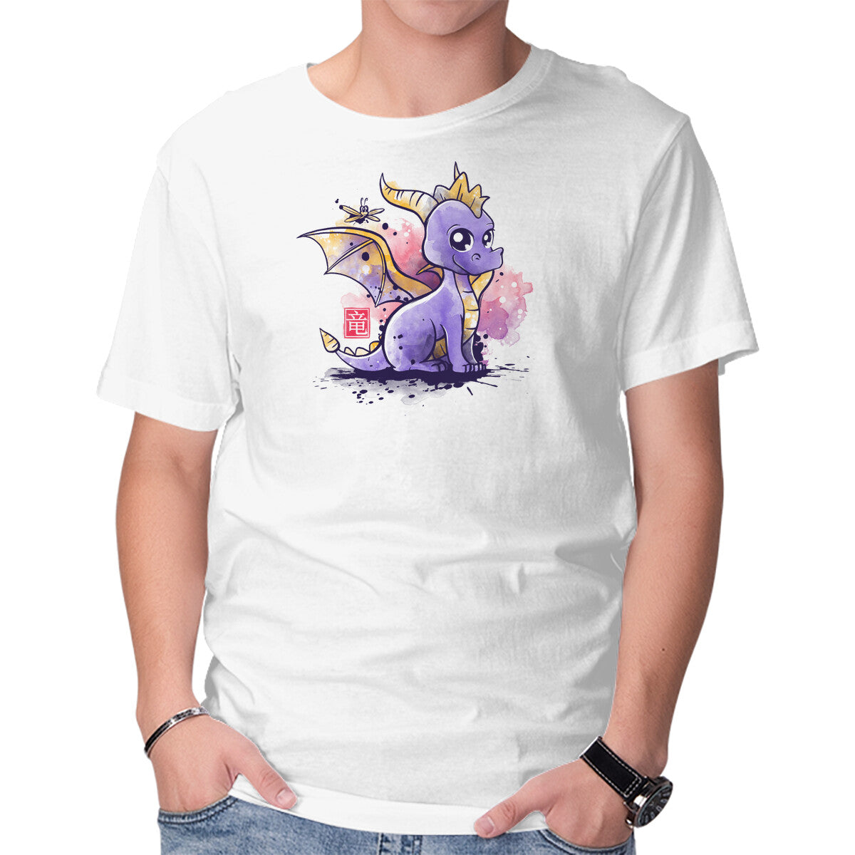 Unisex Crew Neck T-Shirt The Dragon and the Dragonfly Graphic Short Sleeve Casual Tee XL