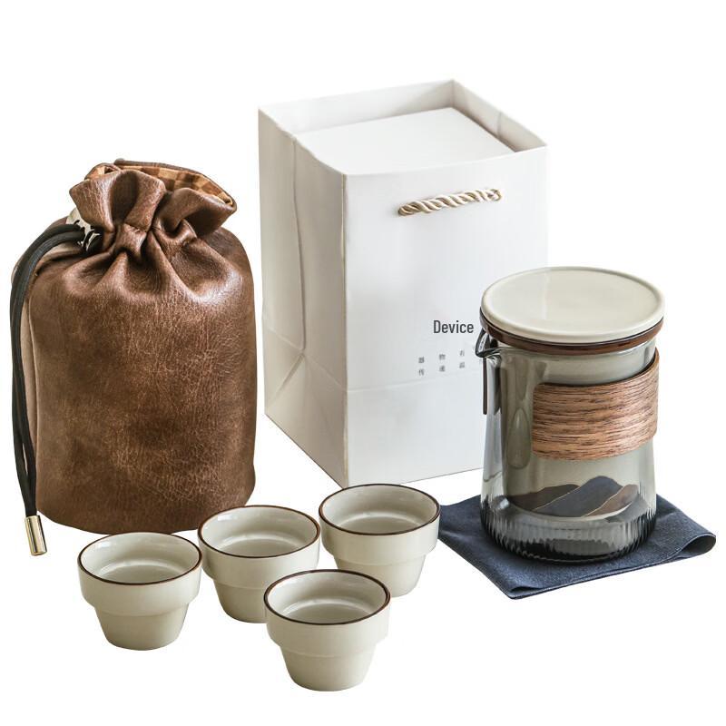 Shanshan Erchuan Smoky Glass Travel Tea Set