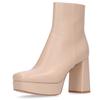 Western Women's Ankle Boots 2025 Winter Genuine Leather Block Heels Chelsea Boots Black White Dance Party Shoes Large Size 45