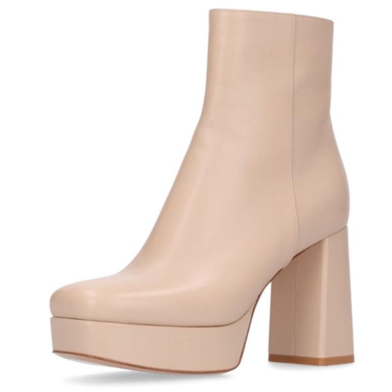Western Women's Ankle Boots 2025 Winter Genuine Leather Block Heels Chelsea Boots Black White Dance Party Shoes Large Size 45