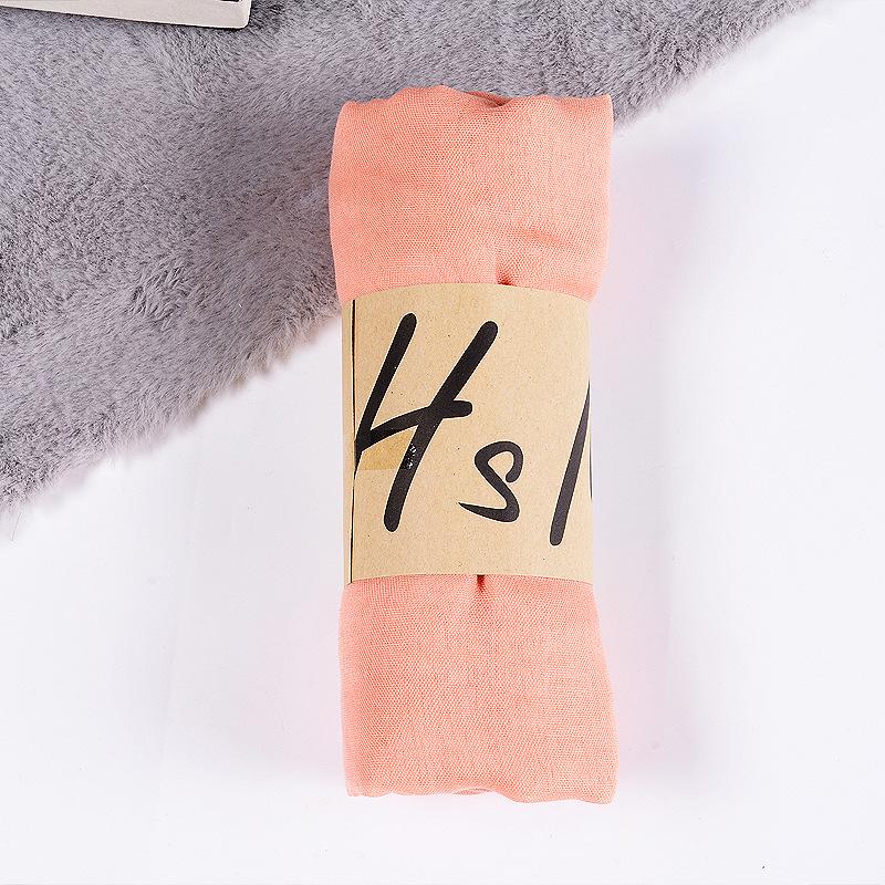 2022 Women's Cotton & Linen Candy Color Neck Scarf – Soft, Solid Hue Gift Scarf