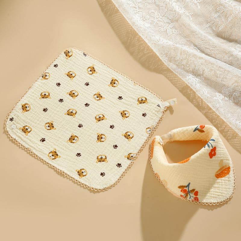 Baby Cotton Bib & Scarf Set - Infant Triangle Design