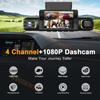 2025New Dash Cam 4*1080P Video Recorder 3/4 Lens Car DVR 360 Degrees Rear View Camera 24H Parking Monitor Car Assecories