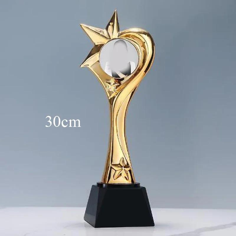 Customized Portrait Photo Color Printing Crystal Trophy Enterprise Excellent Employee Home Decor Award Honor Lettering Medal 1Pc