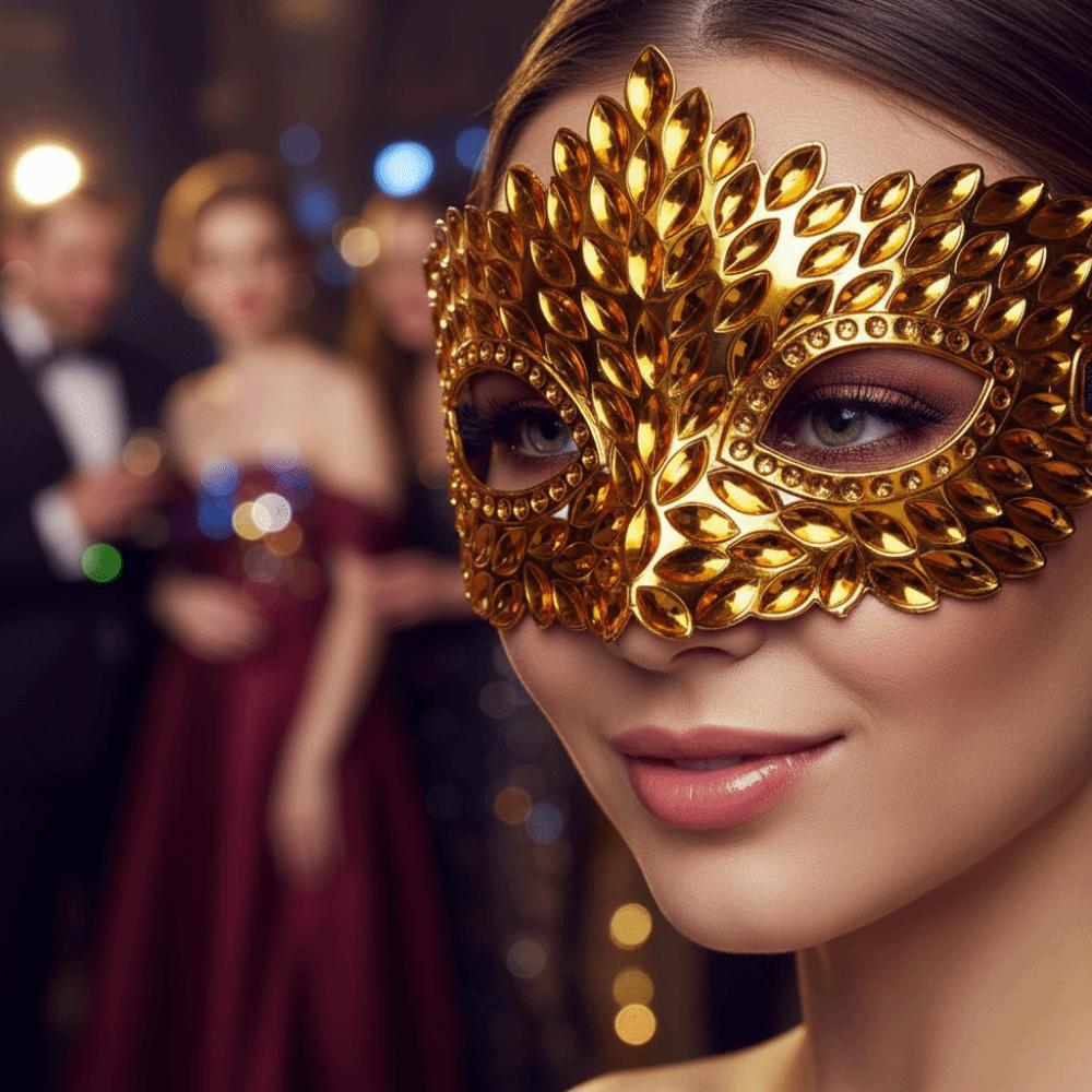 Crystal Venetian Mask Crowned Half Facepiece Carnival Visor Party Eyemask Mardi Gras