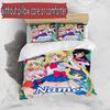 3pcs Duvet Cover Set (1*Duvet Cover + 2*Pillowcase, Without Core), Custom Name Sailor Moon Pattern Bedding Set, Home Bedroom Decor Gift