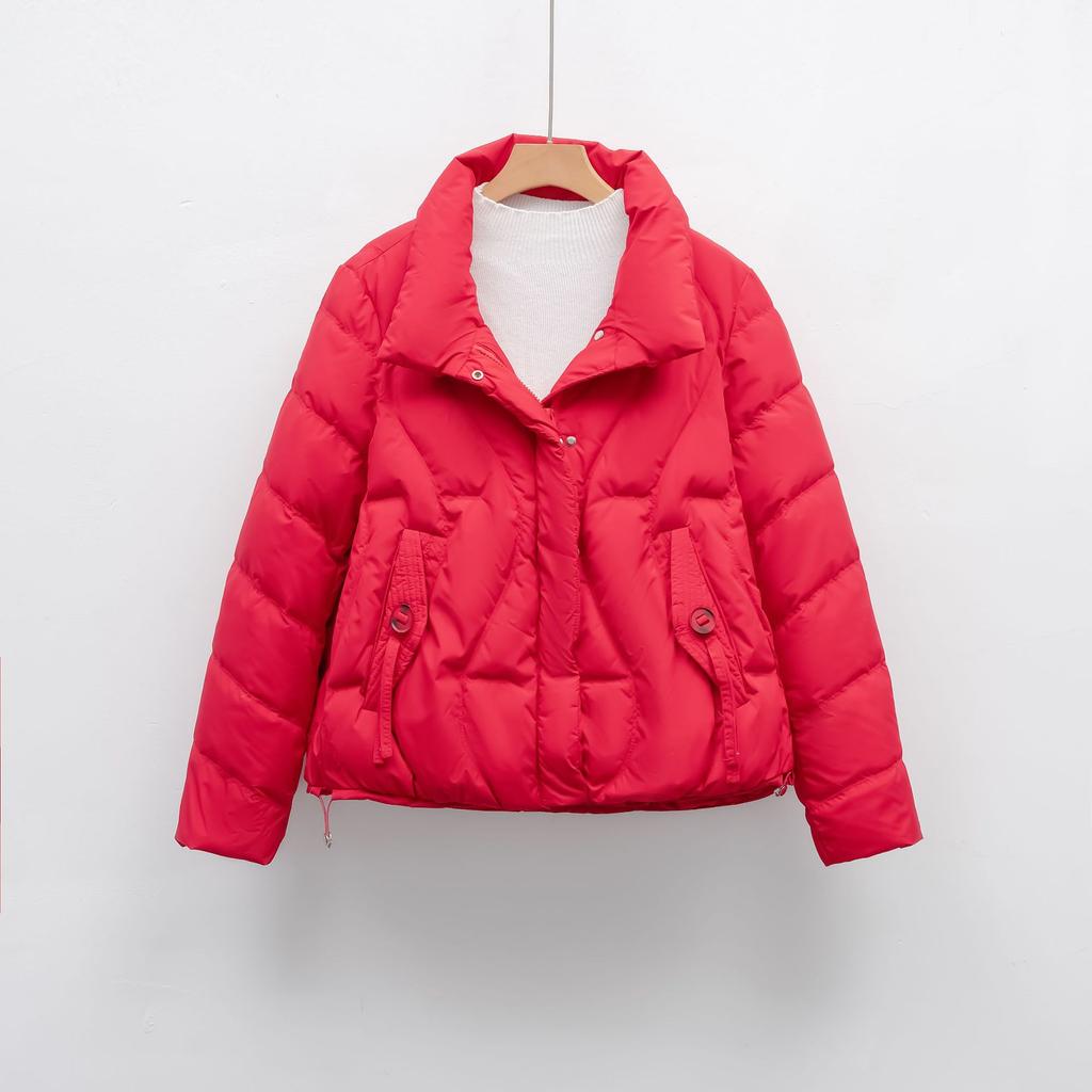 Winter warm new down jacket women's stand-up collar slim temperament small simple solid color coat tide
