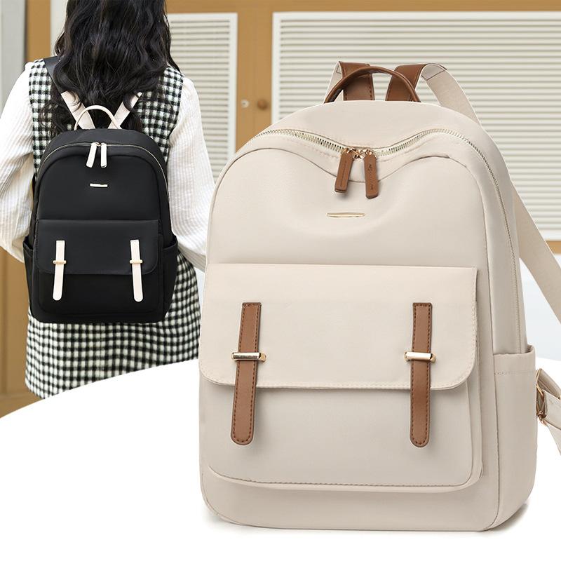 Versatile large-capacity contrasting colors women's backpacks spring new commuter travel bags student school bags women