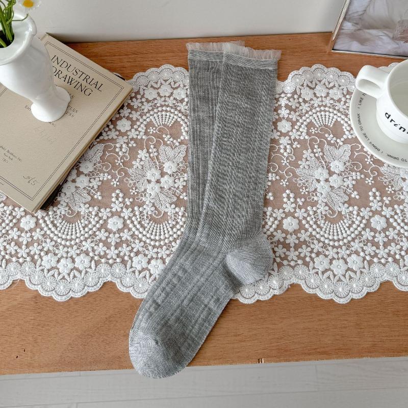 Summer Lightweight Ankle Socks Made of Children's Mulberry Silk, with A Pile Design, Featuring A Simple Style and Long Length.