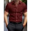 Uomo Nuova Estate Manica Corta Casual Camicia con Revers Top Stampa Digitale 3D Camicia da Spiaggia