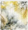 Shower Curtain Abstract Branch Pattern Watercolor Painting Nature Inspired Bath Decor Waterproof Fabric Contemporary Art Home