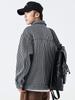 Tooling Jacket Jacket Men'S Trendy Brand Loose Large Size Japanese Twist Striped Ruffian Handsome Denim