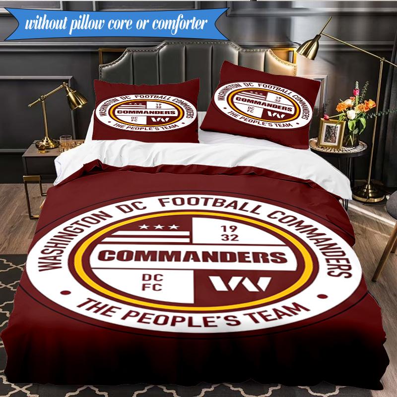 Washington Commanders Map 3pcs Bedding,Including 1pc Duvet Cover And 2pcs Pillowcases Perfect for Christmas,Ideal for Bedroom, Dormitory