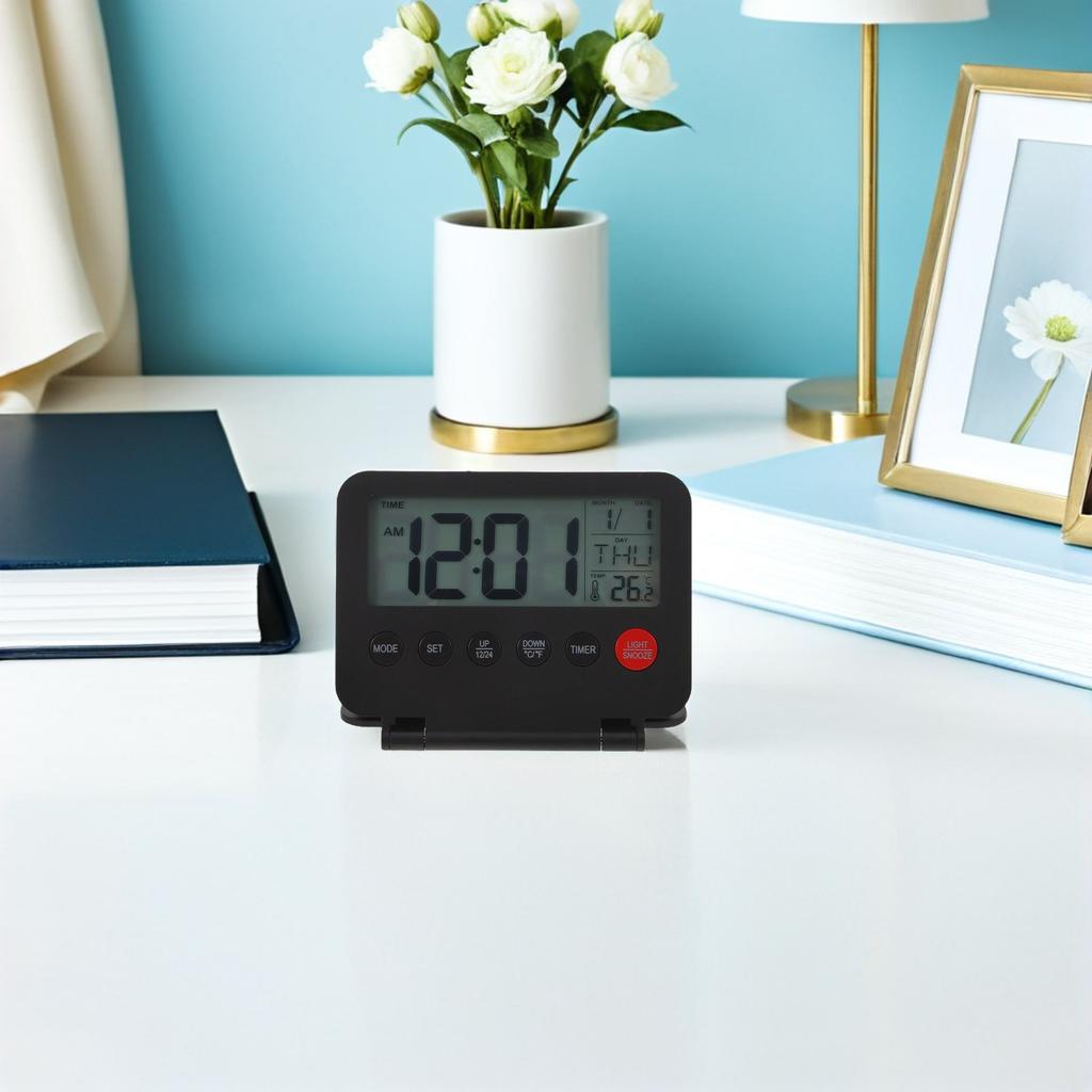 Travel Alarm Clock Clocks for Bedside Flipping Numbers Desk Decorative Quartz Compact Bedroom