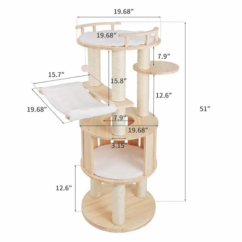 Best Selling Classic Wooden Cat Furniture for Indoor Use Climbing Frame Cat Tree Scratcher Tower Eco Friendly Durable