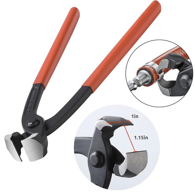Single Ear Hose Clamp Pliers, 10-inch Double Ear Clamp Pliers, Ear Clamp Crimping Tool, Nail Puller Remover, Iron Wire Cutting