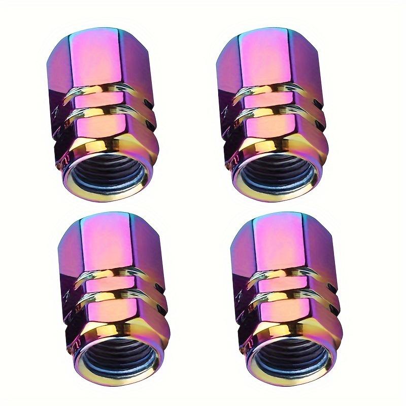 In-Stock Iridescent Aluminum Alloy Hex Valve Stem Cap for Cars & Motorcycles