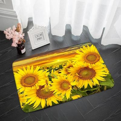 Sonnenblumen-Print Haustür Fußmatte Rutschfest Wohnzimmer Badezimmer Küche Teppich Waschbar Flur Läufer Holzboden Teppich