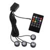 Car Interior Footwell Ambient Light RGB 7 Color RF Remote Sound Control for House Party Celebration
